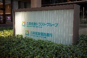 Sumitomo Mitsui Trust Group's signboard and logo